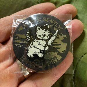 Brand New Strike Gently Stabby Kitty Enamel Pin